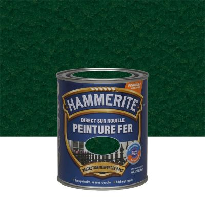 Peinture m&eacute;tal direct sur rouille Hammerite martel&eacute; vert &eacute;pic&eacute;a 0 75L