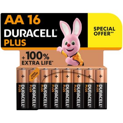 Piles Duracell PACK DE 16 PILES AA PLUS 100% OFFRE SPECIALE