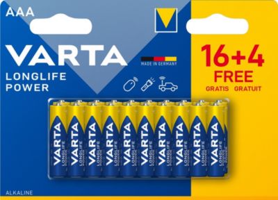 Alcalines Marque VARTA Mod&egrave;le VARTA LONGLIFE Power AAA X16+4 gratuits