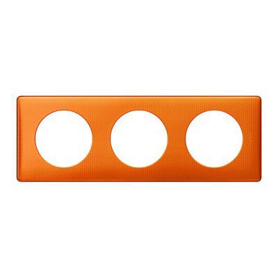 Plaque de finition triple Legrand C&eacute;liane M&eacute;tal Orange Snake