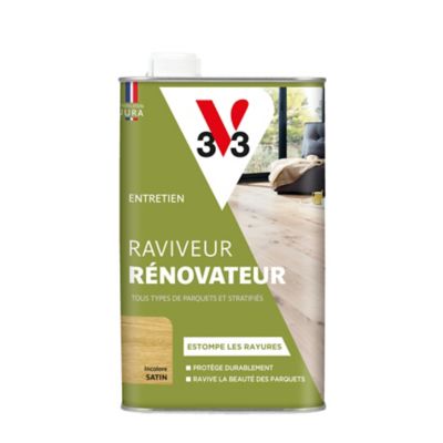 V33 Raviveur r&eacute;novateur parquets et statifi&eacute;s, Incolore Satin 1L
