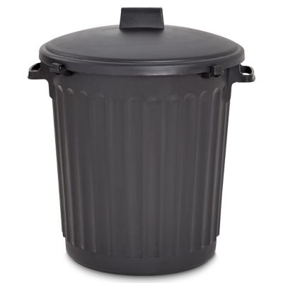 Poubelle d'immeuble noire 80 litres avec Couvercle - EDA