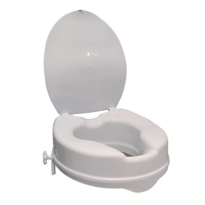 R&eacute;hausse wc pmr Pellet plastique blanc avec abattant 10 cm - Blanc