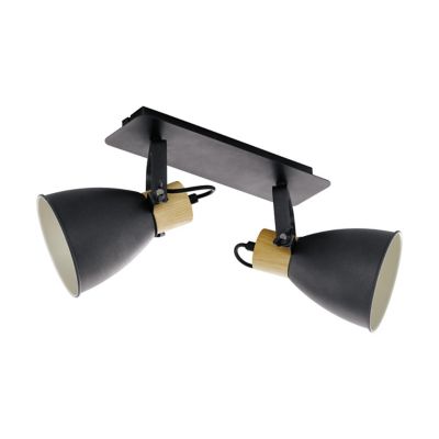 Coswarth 2 lampes twin spotlight anthracite, blanc cr&egrave;me, marron