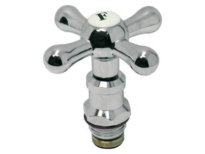 Noyon&thiebault - T&ecirc;te pour robinet m&eacute;langeur + croisillon r&eacute;tro m&eacute;tal M15x21.