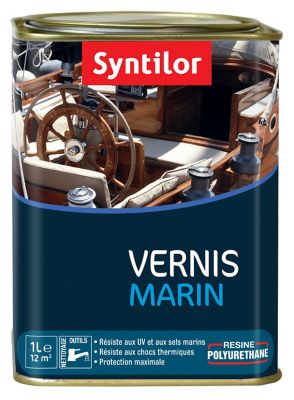 Vernis ext&eacute;rieure et int&eacute;rieure marin bois Syntilor ambre satin 1L