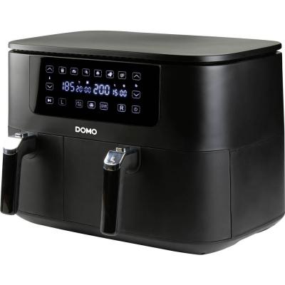 DOMO AIRFRYER DOUBLE FRY ZONE 3 + 6 L Friteuse 9 l 2850 W 2 zones de cuisson noir
