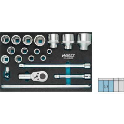 Hazet HAZET Jeu de cl&eacute;s &agrave; douille m&eacute;trique 3/4 (20 mm) 20 pi&egrave;ces 163-406/20