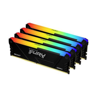 Kingston FURY Beast RGB 128GB 3600MT/s DDR4 CL18 DIMM (Kit of 4) Computer Memory KF436C18BB2AK4/128