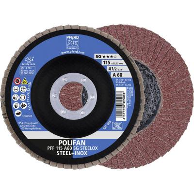Meule-&eacute;ventail &Oslash; 115 mm (13300 tr/mn), POLIFAN&reg; SG-A, Grain : 60