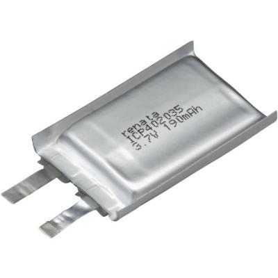 Accu LiPo (lithium-Polylmer) 35 x 20 x 4,4 mm ICP402035 3.7 V 195 mAh
