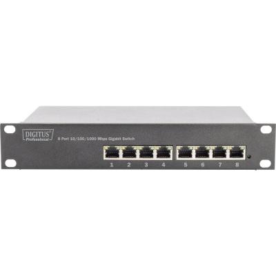Switch digitus 8 puertos 10-100-1000 rack 10"" DN-80114
