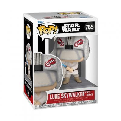 Figurine Funko Pop Star Wars S9 Luke Skywalker avec t&eacute;l&eacute;commande
