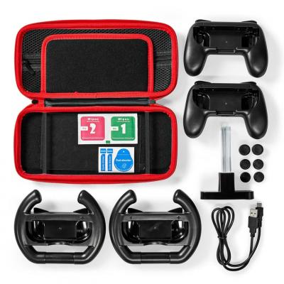 Kit de D&eacute;marrage 13-en-1 pour Nintendo Switch OLED Nedis Noir