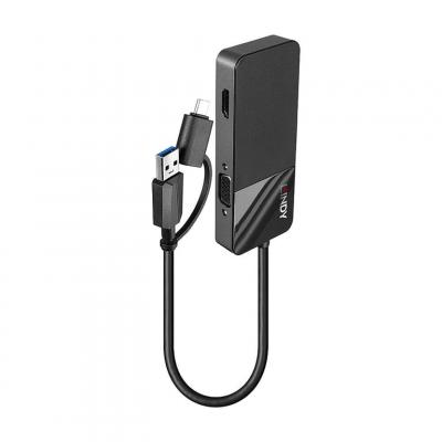 LINDY Convertisseur USB 3.0 Type A & C vers HDMI & VGA