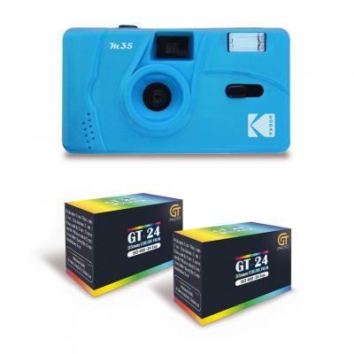 Pack M35 Bleu - Appareil Photo Argentique 35mm + 2 Pellicules Couleur GT24