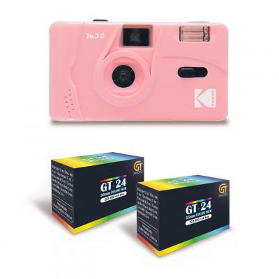 Pack M35 Rose - Appareil Photo Argentique 35mm + 2 Pellicules Couleur GT24