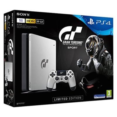 Console Sony PS4 1 To Edition Limit&eacute;e Argent + Gran Turismo Sport