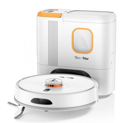 Teendow D20S MAX+ Robot Aspirateur 6000Pa, 5000mAh, 180min, 70dB, 250ML bac et r&eacute;servoir eau