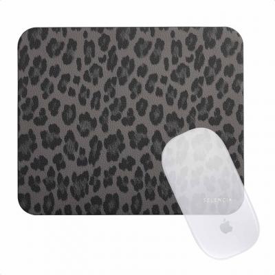 Selencia Sabi Tapis de Souris en Similicuir imprim&eacute; panth&egrave;re - 20 x 24 cm - Midnight Black