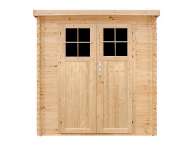 TIMBELA M311F+M311G Abri de jardin en bois - l204xL142xH200cm / 2.22m2 - AVEC SOL TRAIT&Eacute;