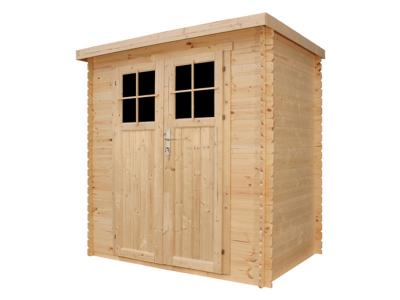 Abri de jardin en bois - H200 x l239 x L142 cm / 2.63 m2 AVEC SOL TRAIT&Eacute; - TIMBELA M310F+M310G