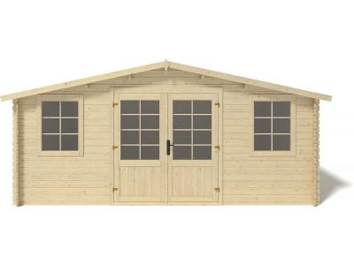Abri de jardin en bois - 20m2 - 5x4m - Ep. 28mm - Couleur: naturel