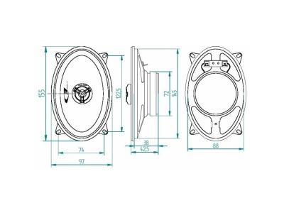 Alpine SXE-4625S - Haut-parleur - 20 Watt - 2 voies - coaxial - 4"" x 6
