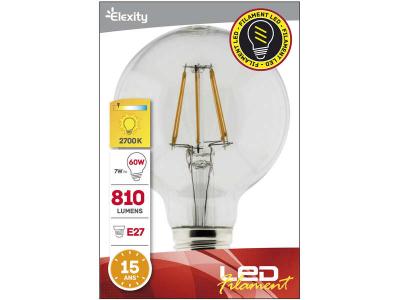 Ampoule D&eacute;co filament LED Globe 7W E27 810lm 2700K (blanc chaud)