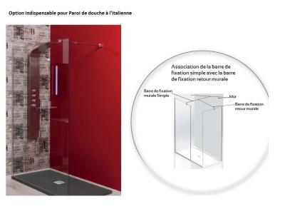 Aqua + - barre de fixation plafond pour paroi de douche &agrave; l'italienne