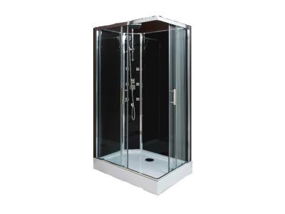 Cabine hydromassante SELIA - Sans silicone - 110x80cm - Chrom&eacute; - En kit