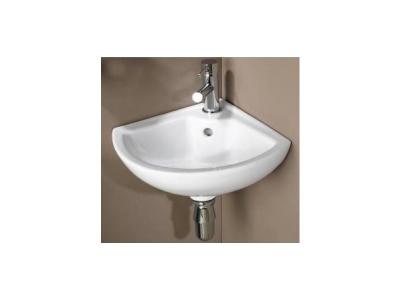 Ond&eacute;e - Lave-mains d'angle en porcelaine blanche - PIVOINE