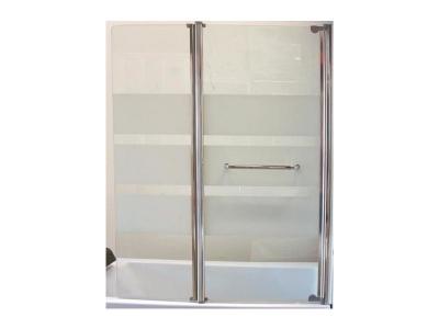 Pare-baignoire ROSA ONDEE - 120x140cm - Verre tremp&eacute; - Finition chrom&eacute;