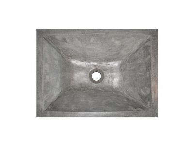 Vasque rectangulaire &eacute;vas&eacute;e en Terrazzo Tamara - Gris