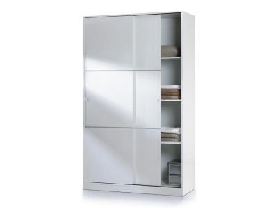 Armoire avec 2 portes coulissantes coloris blanc - dim : l 200 x h120 x p 50 cm -pegane-