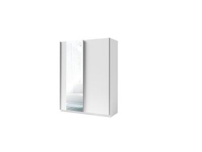 Armoire GOZU 2 portes coulissantes avec miroir - Coloris Blanc - 150 x 198 x 62 cm