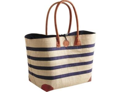 Cabas rabane AUBRY GASPARD - 2 anses - Coins en cuir
