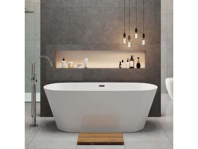 Baignoire &icirc;lot design ovale FINDLAY blanche 171 cm - Blanc