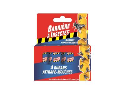 BARRIERE A INSECTES Ruban attrape-mouches - 4 rouleaux