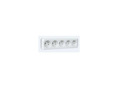 DIO - Bloc multiprise &agrave; cabler 5 prises 2P+T 16A - Blanc