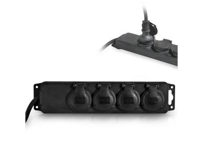 Bloc multiprises 4 entr&eacute;es &eacute;tanche IP44 - Cordon H07RN-F 1.5M 3x1.5mm&sup2;