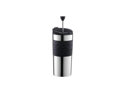 BODUM TRAVEL PRESS Mug &agrave; piston en inox double paroi 0.35 l Noir