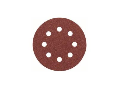 Feuille abrasive &Oslash; 115 mm G120, WP, 8 trous, velcro - 5 pi&egrave;ces