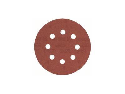 Feuille abrasive &Oslash; 125 mm G240, WP, 8 trous, velcro - 5 pi&egrave;ces
