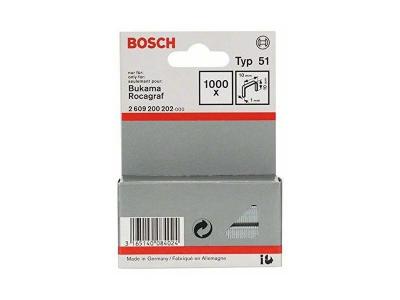 Agrafes &agrave; fil plat type 51, 10 x 1 x 10 mm Bosch 2609200202
