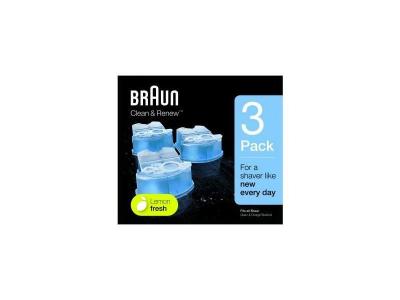 Braun Clean And Renew Recharge De Cartouches Pour Rasoir &Eacute;lectrique, Pack De&nbsp;3