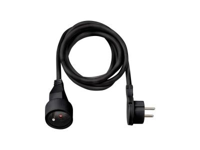 Brennenstuhl Rallonge 3m de c&acirc;ble avec fiche Plate (Utilisation en int&eacute;rieur) 1161821013 Noir
