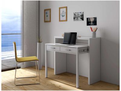 Bureau extensible clea 2 tiroirs l99cm - blanc FOBUR4582A