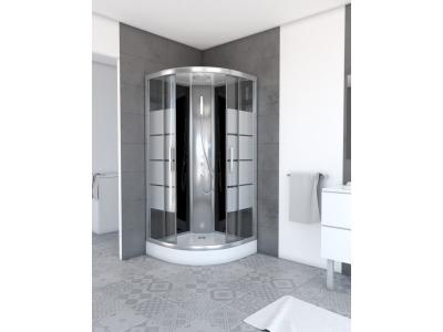 Aurlane - Cabine de douche simply stripe locked 1/4 de cercle