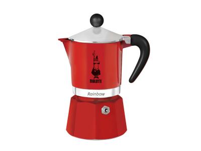 Bialetti 4963 Cafeti&egrave;re Italienne, Aluminium, Rouge, 6 Tasses